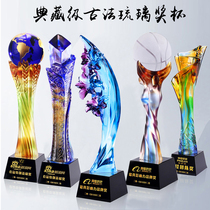 Ancient law glass trophy custom collection grade true glass trophy production company year-end annual meeting Award trophy