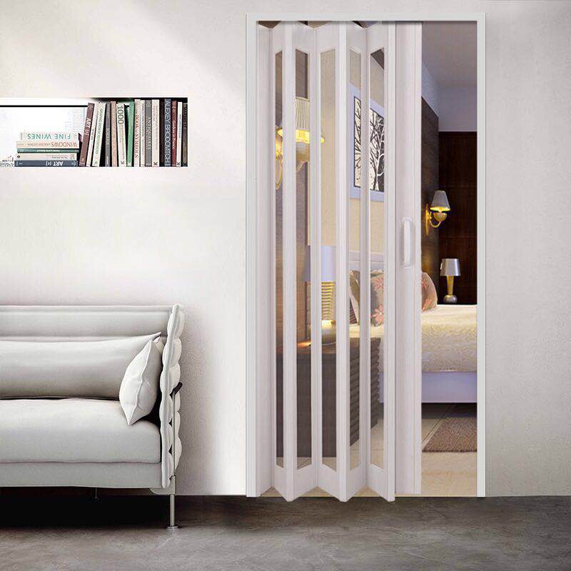 Custom PVC folding door toilet invisible sliding curtain indoor sliding kitchen balcony shop bathroom partition