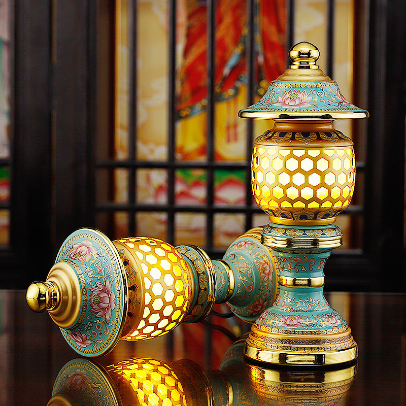 For the Buddha lamp Buddha front for the lamp home plug-in Guanyin God of Wealth offering lamp The Buddhist hall is dedicated to a pair of led crystal changming lamps