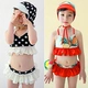 Quần áo trẻ em Hàn Quốc cho bé gái mùa hè 17 bé mới dễ thương váy sóng điểm quần bơi trẻ em lớn trẻ em chia áo tắm