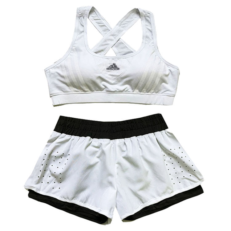 Quick-drying sports suit women's tennis badminton fitness suit with bra pads bra shorts yoga clothes show thin tide summer