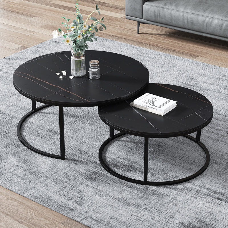 Italian Minimalist Light Lavish Import Rock Plate Round Size Combined Nordic Marble Tea Table Modern Minimalist type