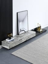Italian Type Rock Plate TV Cabinet Grey Small Household Type Home Storage Lockers Nordic Retractable TV Cabinet Tea Table Combinations