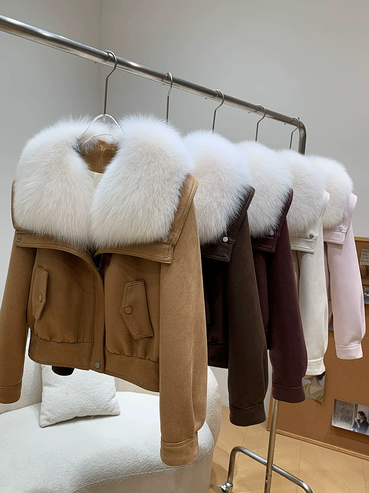 Winter velvet suede jacket, goose down, style