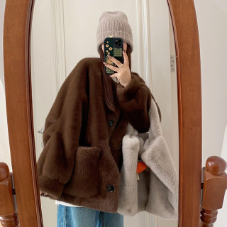 Mink velvet eco-friendly fur women's winter fur coat Korean style