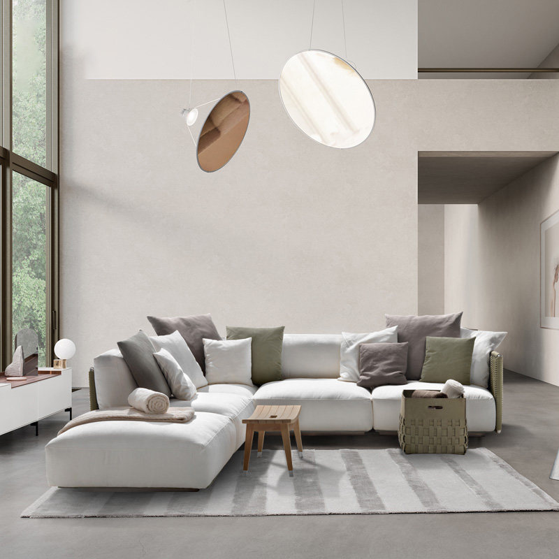 Outdoor leisure Nordic rattan knitted sofa patio open-air garden terrace waterproof sunscreen corner sofa combined furniture