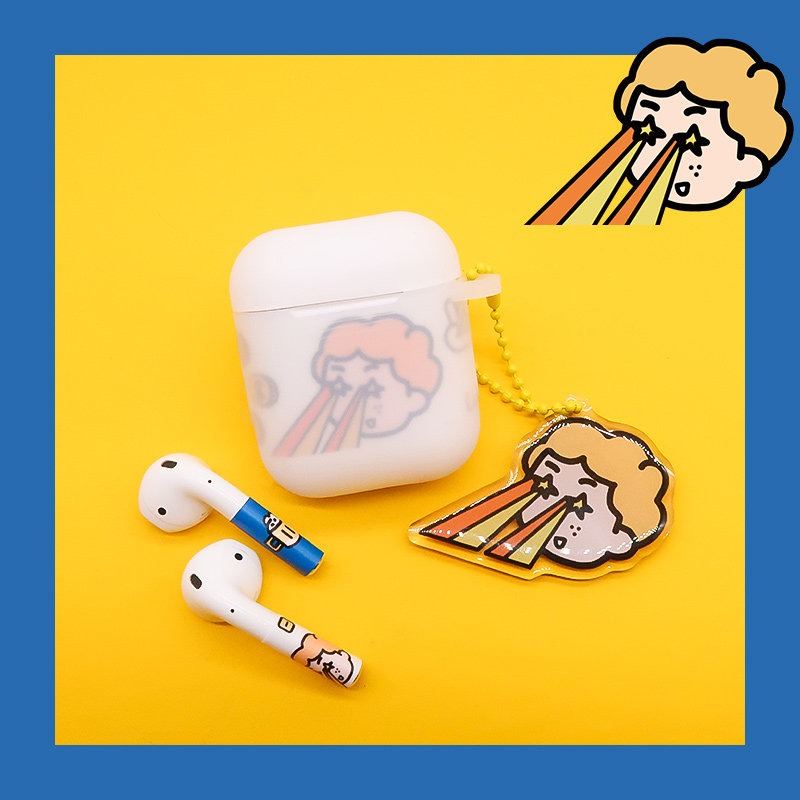 Suitable for Apple wireless Bluetooth headphone pendant key buckle AirPods12 generation stickers silicone protective liquid