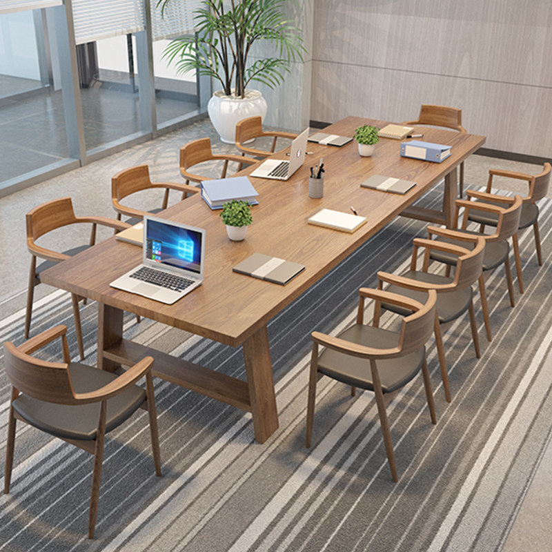 Solid wood conference table long table simple modern negotiation table and chair combination training long table desk work table dining table