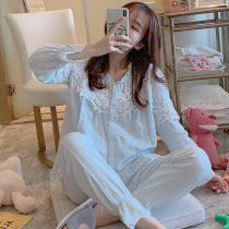 Maternity pajamas Spring and summer thin section Pregnancy cotton monthly clothes Female summer postpartum gauze feeding clothes Cotton home clothes
