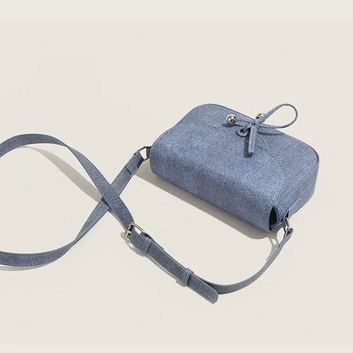 Небольшая сумка через плечо, дизайнерская джинсовая универсальная сумка на одно плечо с бантиком, ремешок для сумки