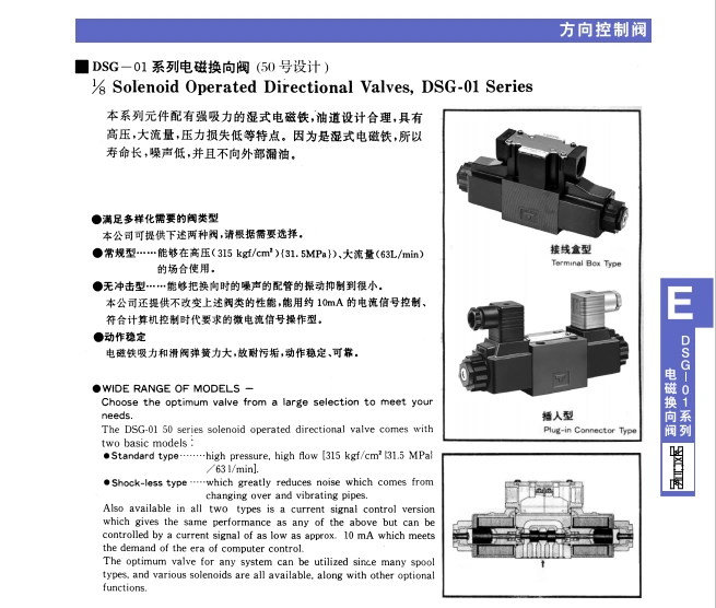 van đóng mở thủy lực Van định hướng thủy lực loại YUKEN DSG-01-3C2, 4, 60/DSG-02-3C2, 4, 60-DL bơm dầu thủy lực yuken van điều hướng thủy lực