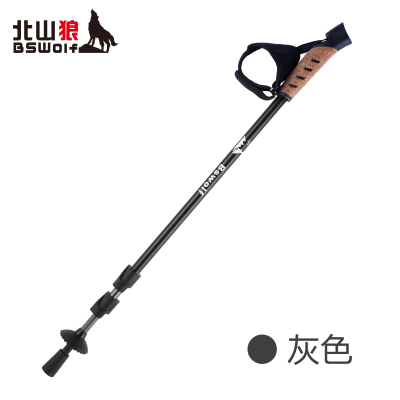 North mountain wolf outdoor climbing stick stretched folding hiking cane locked climbing stick old man stick stick