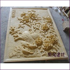 Скульптуры из песчаника 乐淘建材砂岩雕塑沙岩浮雕花开富贵美容院会所饭店茶楼背景墙装饰