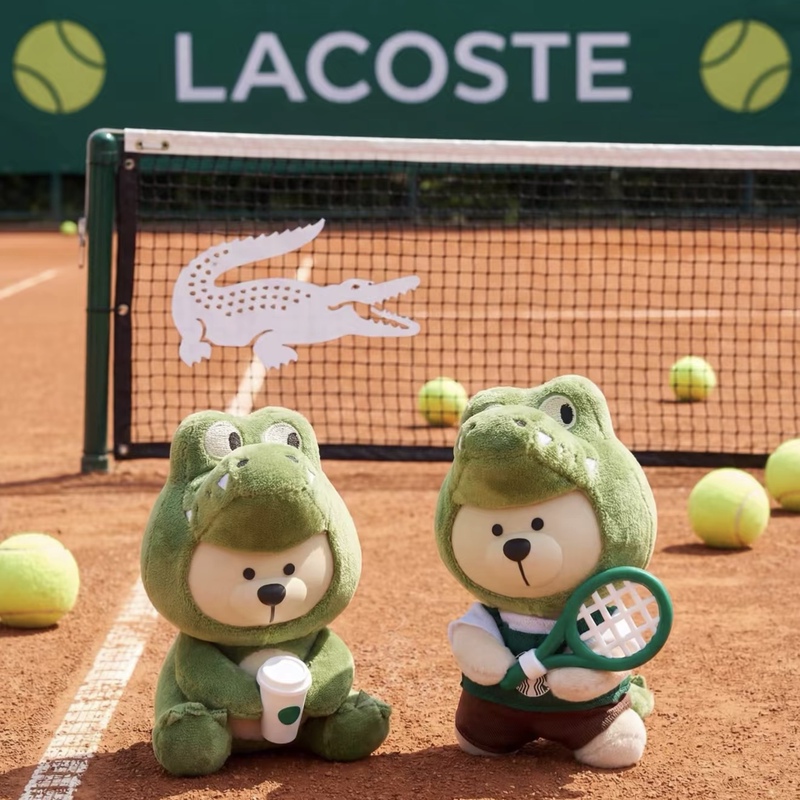 Starbucks Lacoste Collaboration Coffee-Themed Sports Tennis Racket Star Cup Crocodile Bear Couple Bag Pendant Keychain