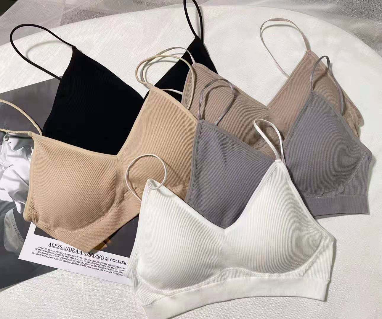 THE WOW spring and summer thin sports ultra-comfortable traceless zero burden high elastic beauty vest bra underwear