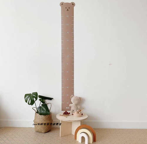 Мультяшный холст для рисования, детская наклейка на стену, детский ростомер, с медвежатами