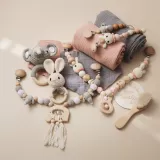 Качалка для новорожденных, погремушка, деревянная интеллектуальная игрушка, комплект, подарочная коробка для правильного прикуса, детский прорезыватель, подарок на день рождения