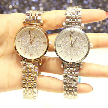 Armani Armani Watch for Women, Starry Sky Waterproof Gift, Diamond-Encrusted Quartz Women's Light Luxury Watch Ar1926