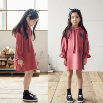 2019 childrens clothing autumn and winter even hat sweatshirt with long sleeves CUHK child cartoon long style dress kinder dress
