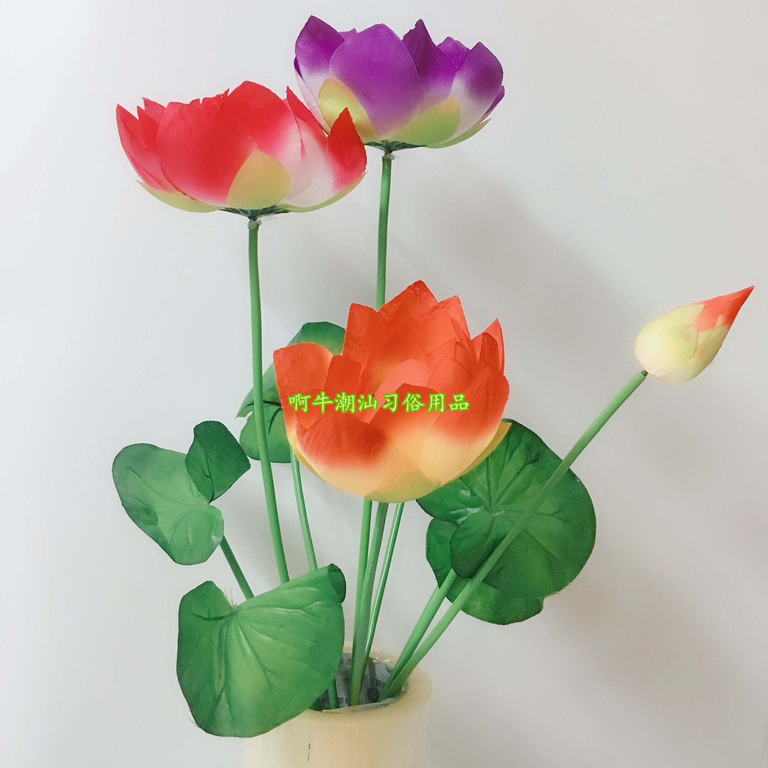 Manual Praying to the Divine Home Furnishing Lotus Bouquet Emulation DIY Lotus Bouquet Pavilion Jade Stand