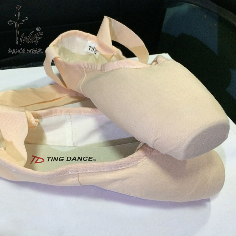 Chen Ting Ballet Shoes for Women, Canvas Pointe Shoes for Adults and Children, Practice Shoes with Narrow Toe, No Opening Needed, Medium-Hard Pointe Shoes