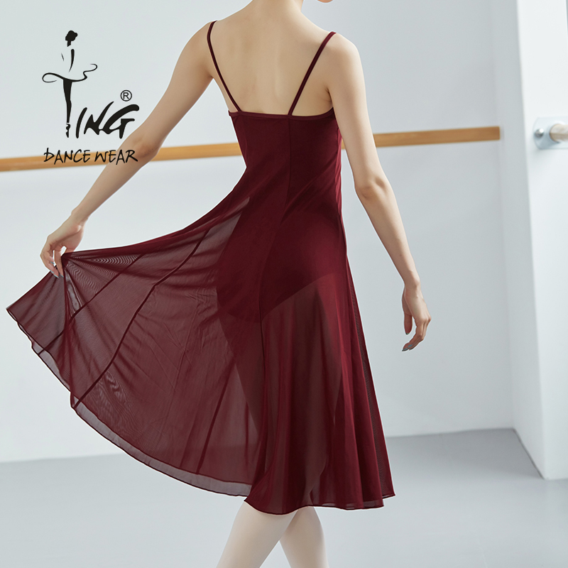 Chen Ting Single Harness Flat Back Long Dress Gymnastics Suit Online Dress Ballet Dresses Ballet Dancer Dance Performance Teacher Long Dress