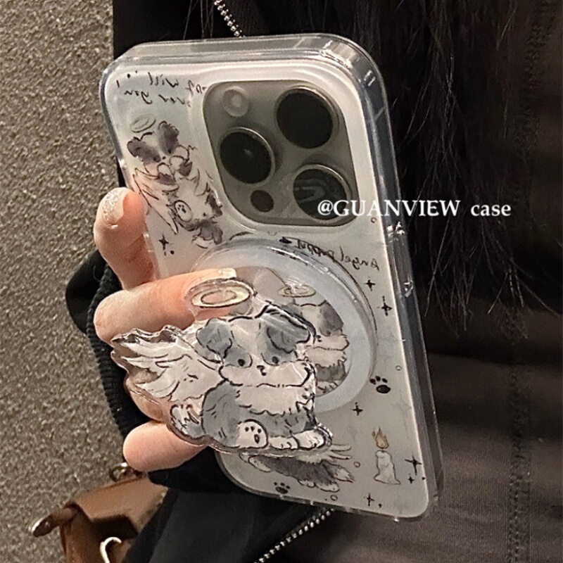 Suitable for Redmi Turbo4Pro Mobile Phone Case Note14Pro+Angel Shepherd Dog Note7Pro Magnetic Stand Note12Note7Pronote13Rturbo3Note8