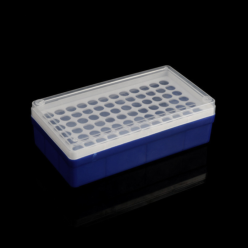 塑料离心管盒5ml 高温高压灭菌实验用品盒 32孔深蓝色EP管盒包邮