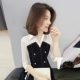 Quần áo mùa xuân và mùa thu 2021 mới của phụ nữ Châu Âu thời trang hợp thời trang váy áo sơ mi khâu váy chữ A hai bên ngực - A-Line Váy
