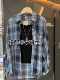 European women's plaid shirt, summer lazy style shirt, stylish long-sleeved top, stylish sun protection jacket