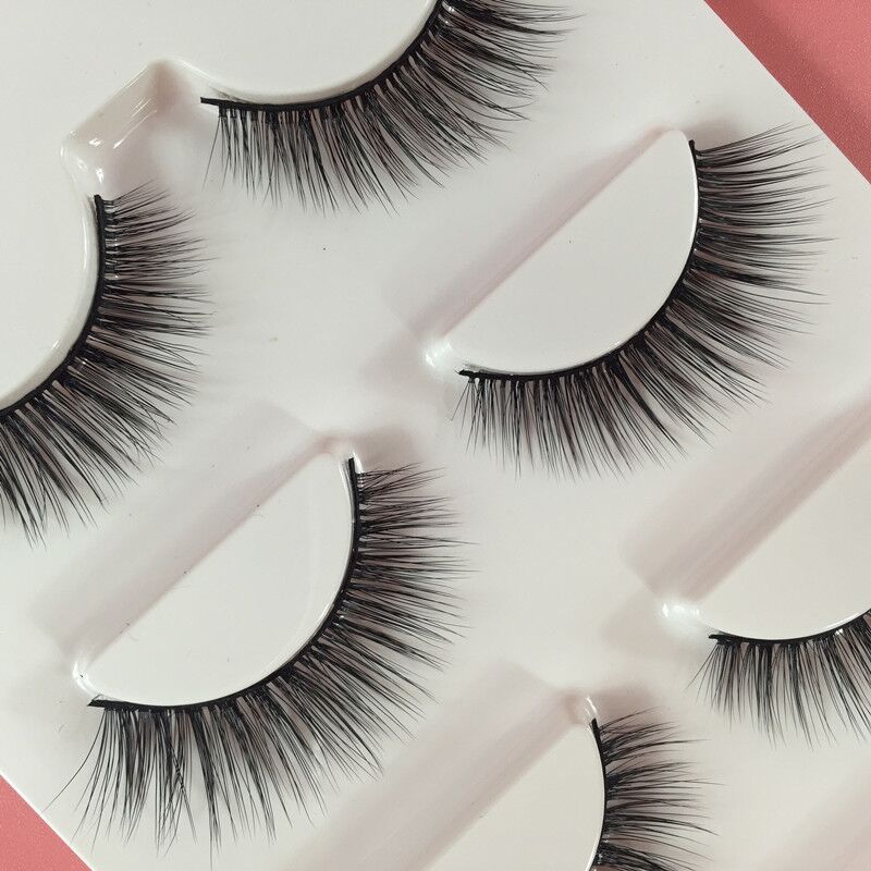3D pure hand - made eyelash 13 stereo multi - layer simulation natural nude makeup fiber long dense two - send rubber 3 pair