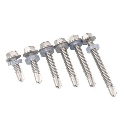 M5 5 410 stainless steel outer hexagon drill tail color steel tile self-tapping self-drilling screw dovetail 5 5*80