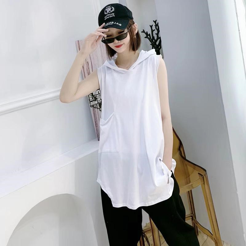 300 catty large size Korean version Fat sister Lieven hat vest Summer new 100 hitch sleeveless lap jacket with female damp