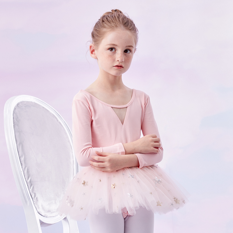 Children's dance costume women's practice clothes autumn and winter costumes Chinese dance ballet skirt girls long sleeves dancing skirt dresses