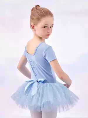 Dance clothes Children's tutu short-sleeved summer girls girls Chinese dance clothes Children's practice clothes