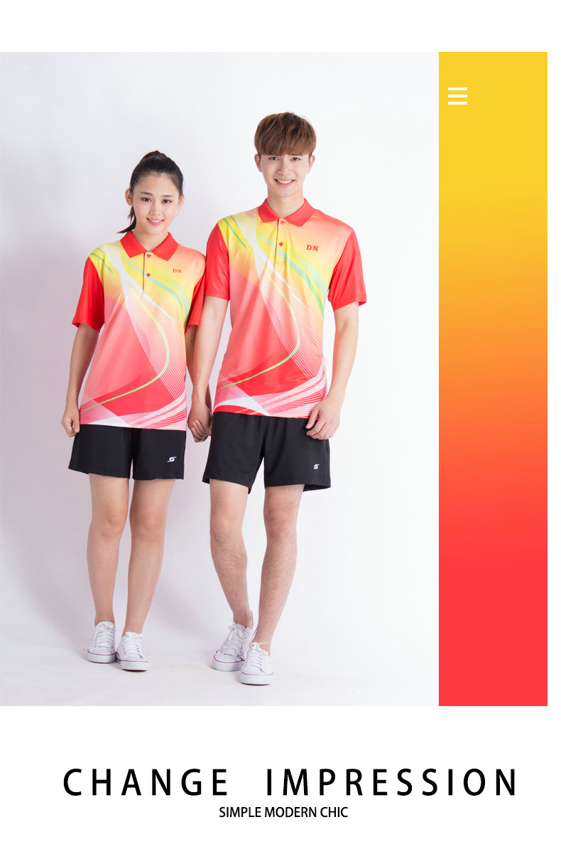 Mùa hè quần short tay ngắn thể thao phù hợp với nam giới và phụ nữ thấm hút mồ hôi thoáng khí ve áo ngắn tay thể thao cạnh tranh quần áo thể dục dụng cụ nhóm - Thể thao sau bộ adidas nữ mùa đông