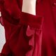 Spring and autumn clothes 2023 new temperament fashion long-sleeved red chiffon shirt ladies tops high-end foreign style shirts