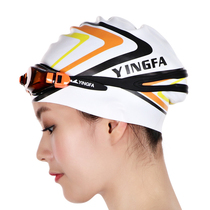 Yingfa swimming cap female waterproof non-hair long hair ear protection fashion large Korean men and women swimming cap silicone adult