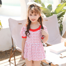 Childrens swimsuit girl little Princess Korean skirt swimsuit ins Wind girl swimsuit 2021 New middle child