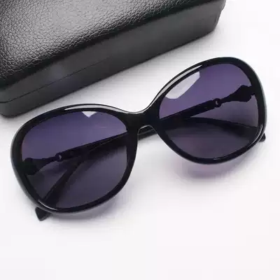 Black frame polarizer female face new elegant sunglasses anti-UV driving Mirror Diamond oval glasses tide