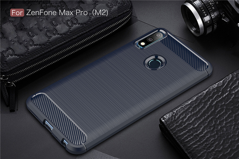 Amoy sao ASUS ZenFone Max PRO M2 vỏ điện thoại di động bộ điện thoại ZB631KL thương hiệu nổi tiếng của sợi carbon silicone mềm bìa ASUS zb631kl vân tay chống thời trang cá tính đơn giản dòng nam và nữ - Phụ kiện điện thoại di động ốp lưng redmi note 8 pro