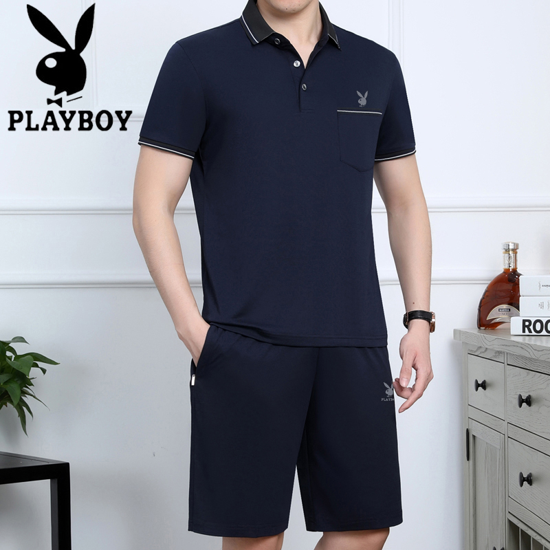 Playboy Summer Sports Suit Men's 2022 New Middle Aged Casual Sportswear Dad Summer Menswear