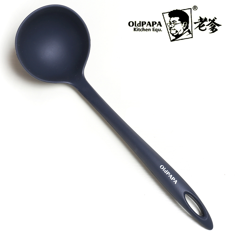 Daddy silicone soup spoon long handle household large soup spoon high temperature resistance does not hurt the pot kitchen large soup spoon kitchen utensils for soup