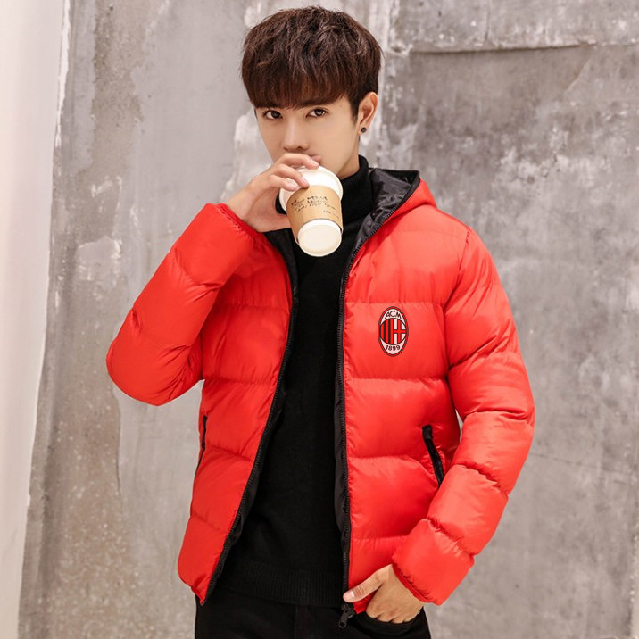 AC Milan fans supplies AC Milan's new thickened cotton coat men's and women's jacket top clothes super warm