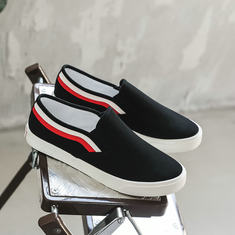 Summer new low-top flat-heeled slip-on canvas shoes men's Korean version of the foot cloth shoes youth beanie tide shoes