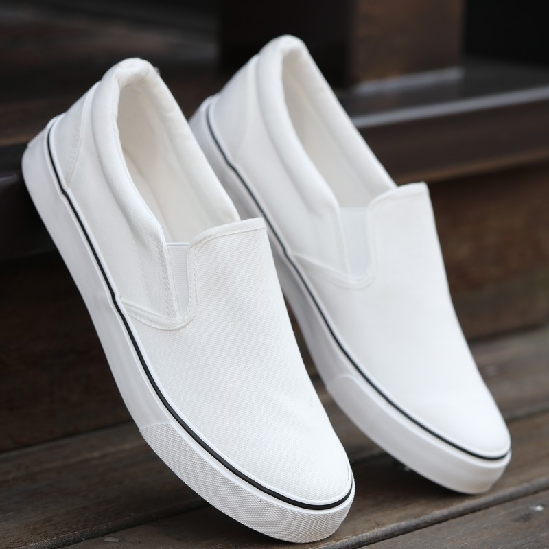 Summer sloth casual cloth shoes Men's low Help Han version Yacht Shoes Boys Board Shoes Youth White Shoes A foot in men's shoes