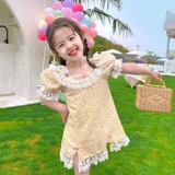 Летний наряд маленькой принцессы, платье, юбка, детское ципао, детская летняя одежда, в западном стиле, детская одежда
