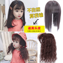 66 Princess with the same Korean baby girl wig Air Qi bangs Corn hot curls simulation scalp hair piece