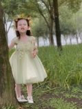 Летний наряд маленькой принцессы, платье, детская летняя тонкая юбка, в западном стиле, детская одежда