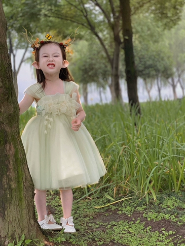 Летний наряд маленькой принцессы, платье, детская летняя тонкая юбка, в западном стиле, детская одежда